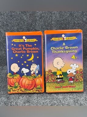 It’s The Great Pumpkin & A Charlie Brown Thanksgiving ; 2 VHS Video Tapes